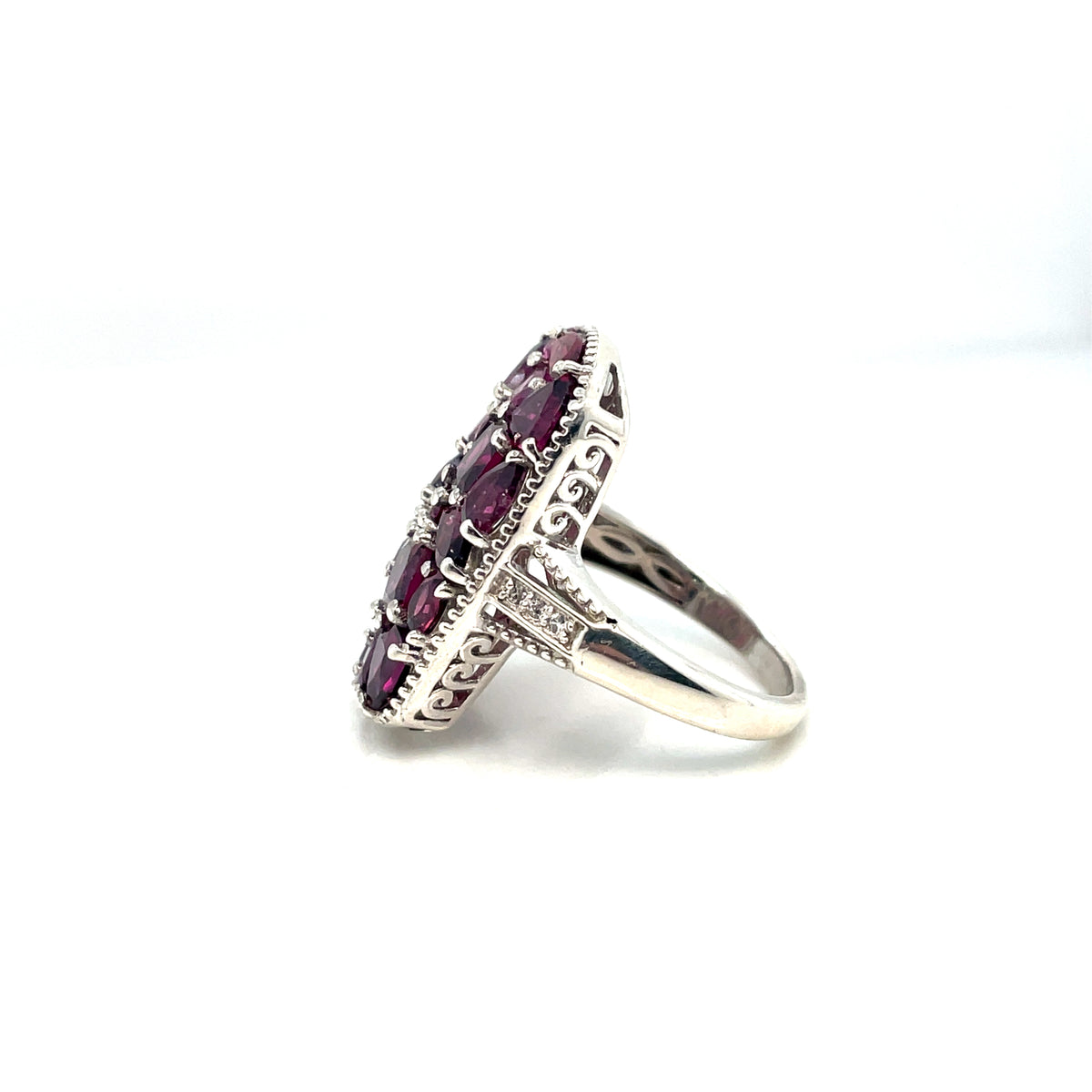 Silver Tourmaline and Diamond Ring