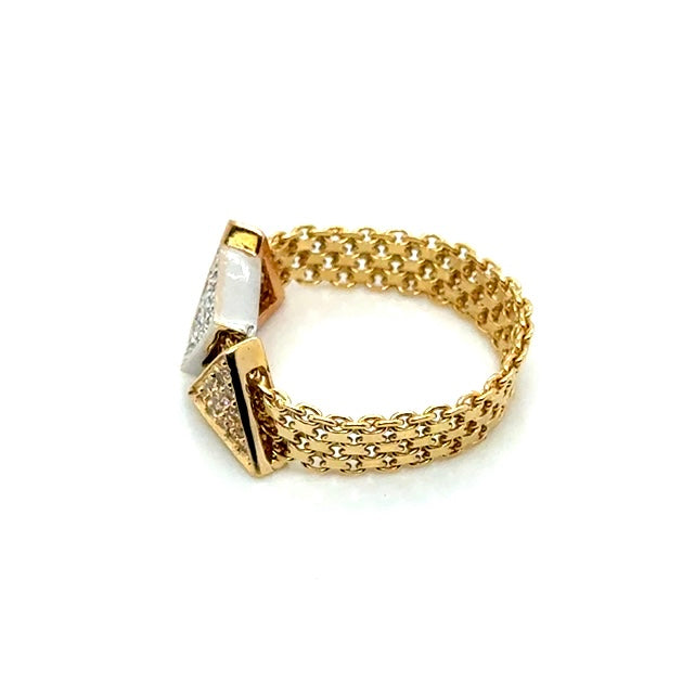 14k Rose & White & Yellow Gold CZ Ring