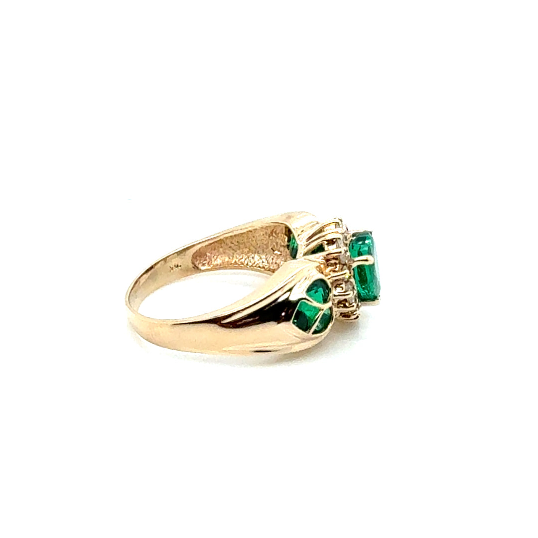 New 14k Yellow Gold Heart Diamond Ring