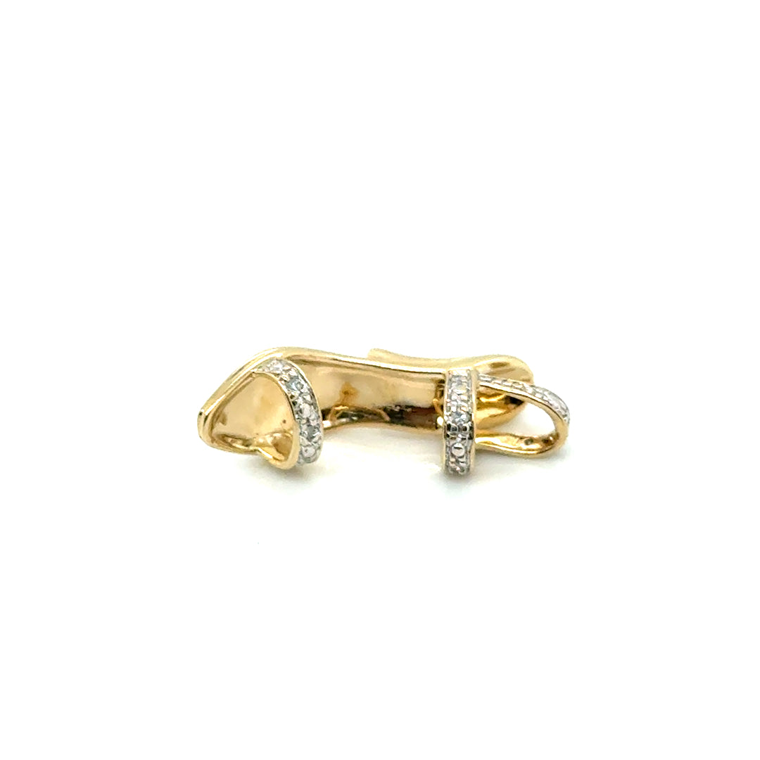 14k Yellow Gold High Hill Diamond Pendant