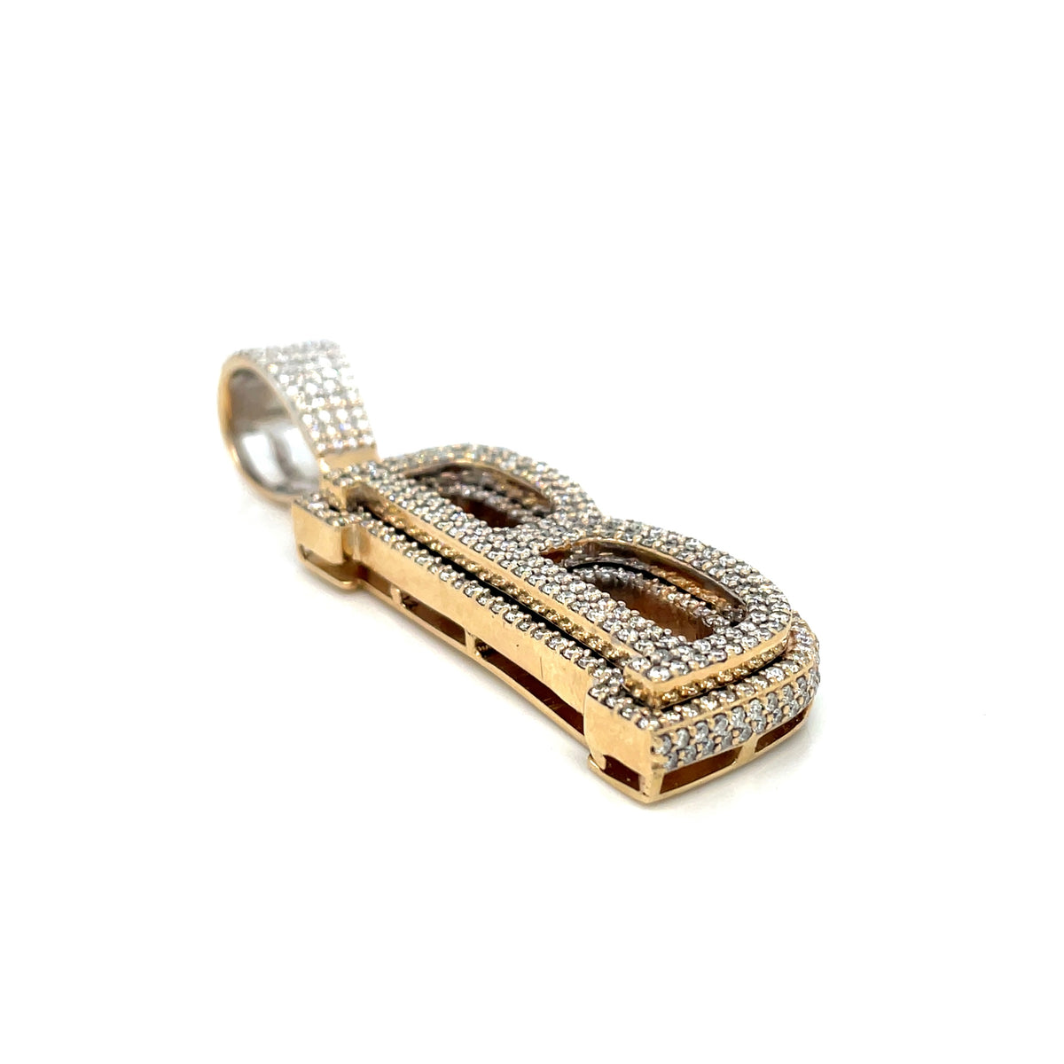 10k Yellow Gold 3 CT TW Diamond Letter “B” Pendant