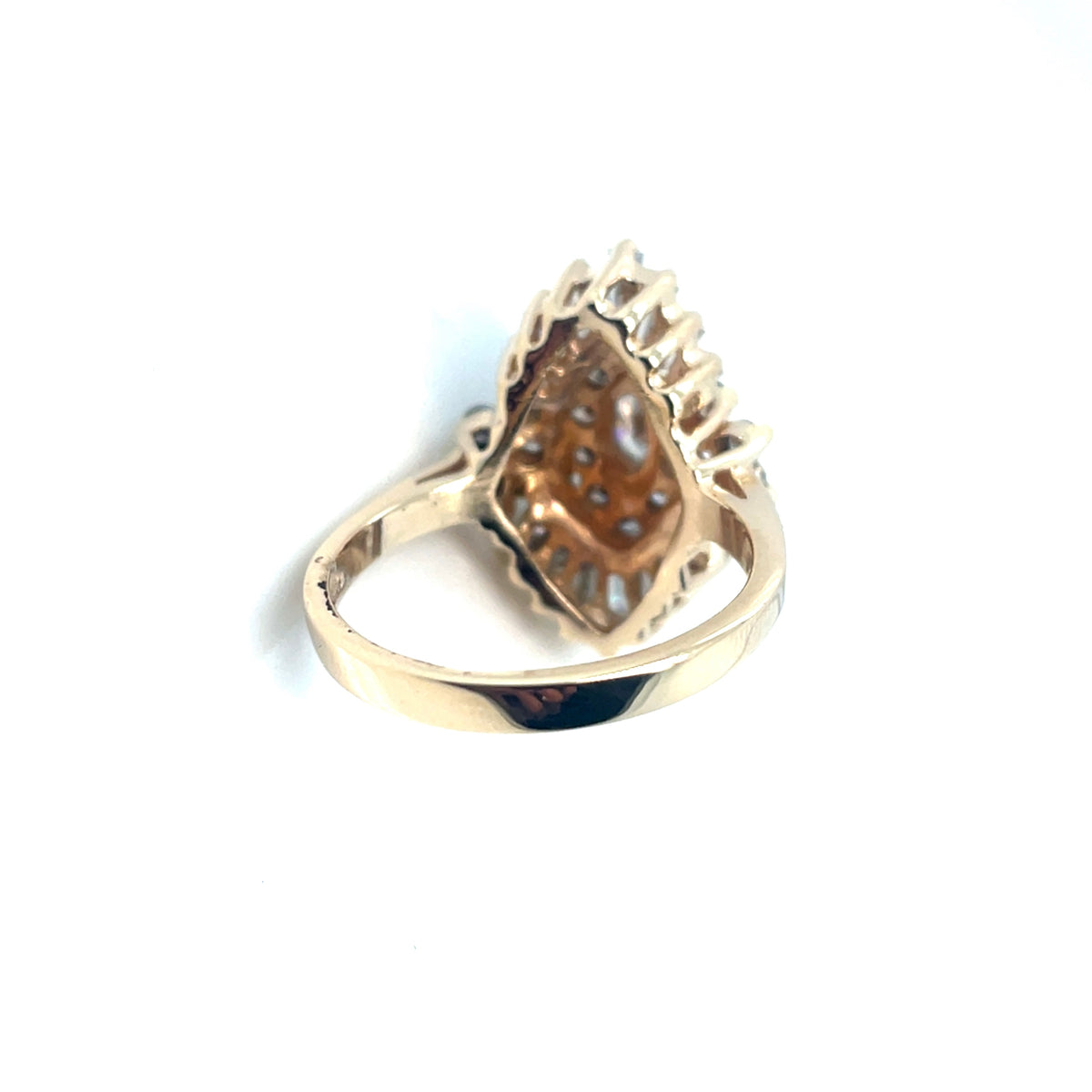 14k Yellow Gold Round, Tapered and Straight 2.1 CT TW Diamonds Ring