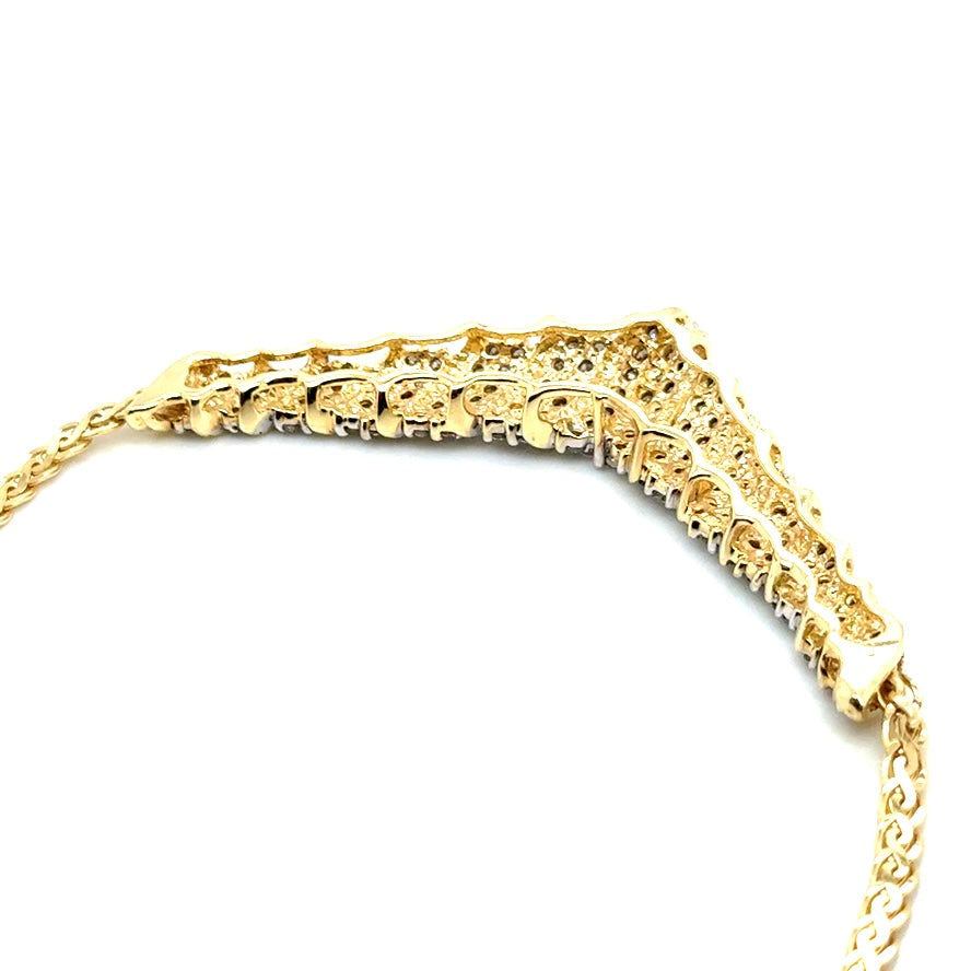New 14k Yellow Gold Made in Italy 3 CT TW Diamond Necklace