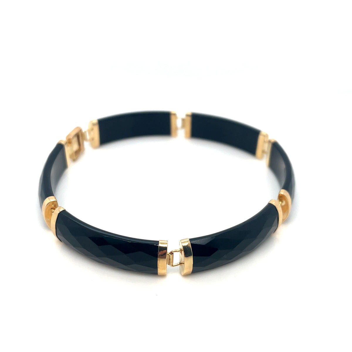 14k Yellow Gold Black Onyx Bracelet