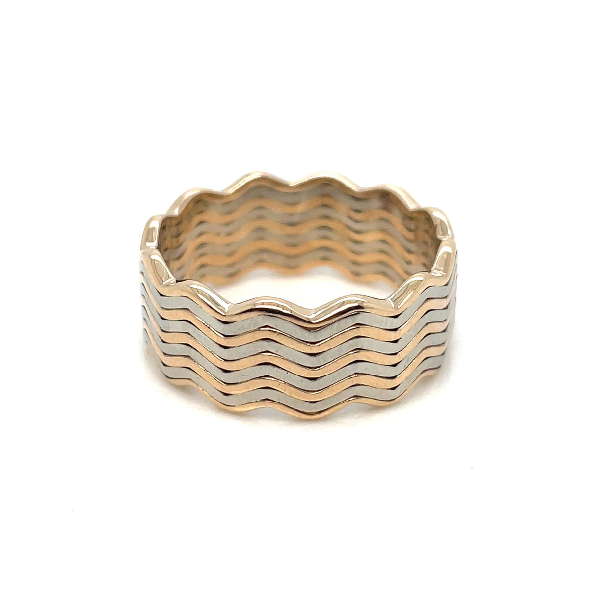 14k Yellow and White Gold Handmade Ring