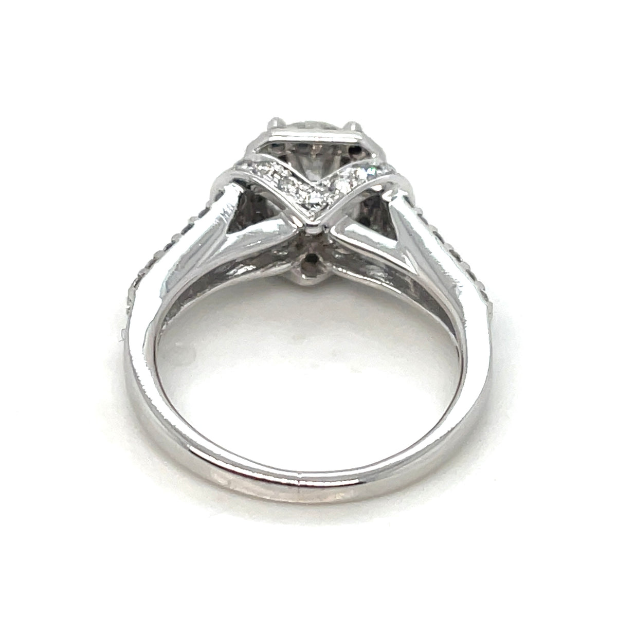 14k White Gold Engagement 1.55 CT TW Diamonds Ring