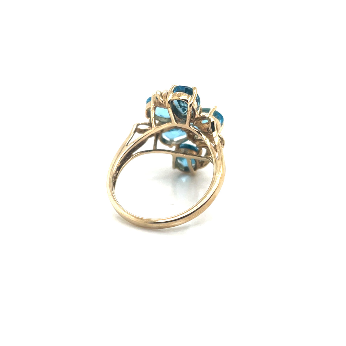 10k Yellow Gold Swiss Blue Topaz Ring