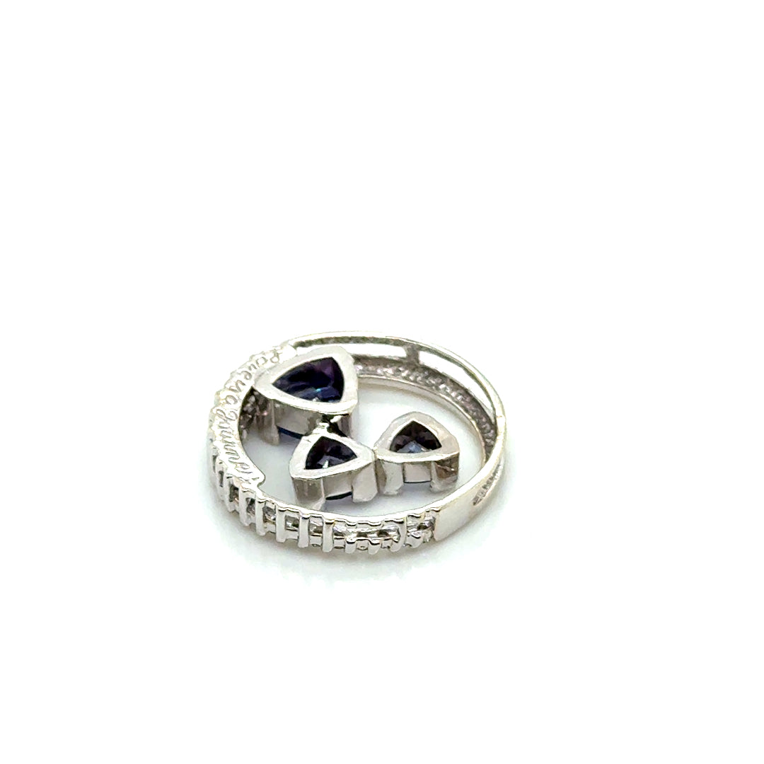 New 14k White Gold Tanzanite and 0.40 CT TW Diamond Pendant