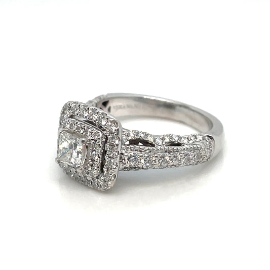 14k White Gold Engagement 1.5 CT TW Diamonds Ring