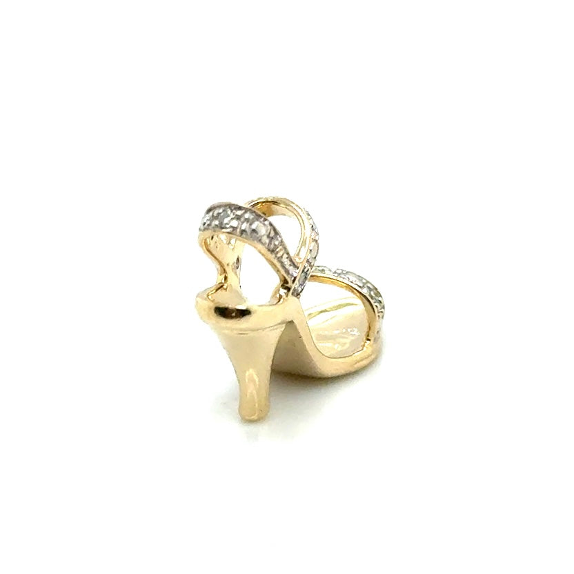 14k Yellow Gold High Hill Diamond Pendant