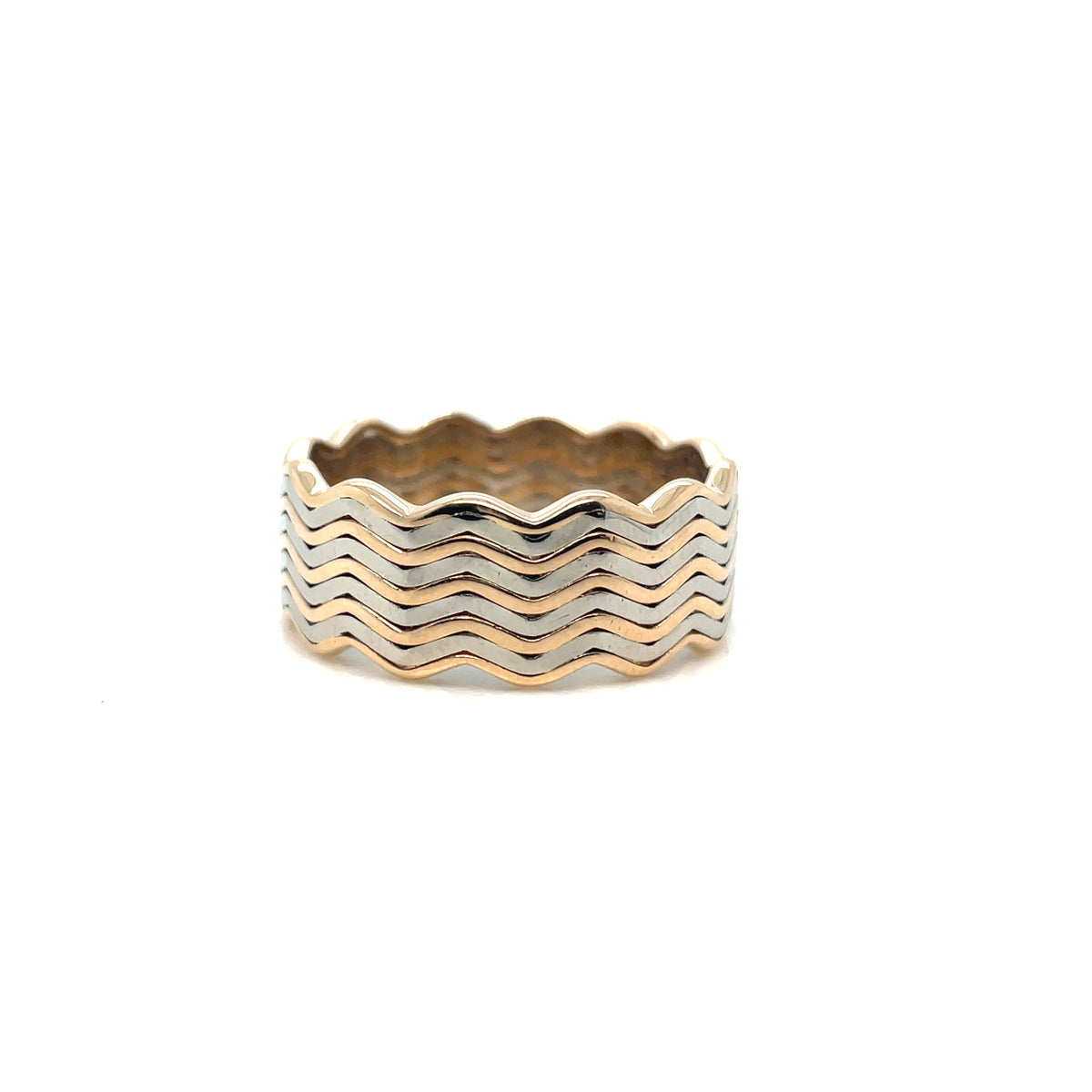 14k Yellow and White Gold Handmade Ring