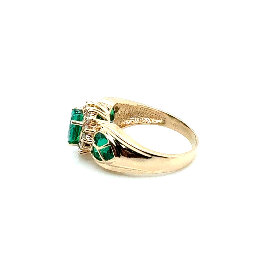 New 14k Yellow Gold Heart Diamond Ring