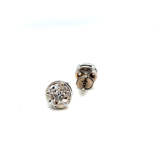 18k White Gold 1.2 CT TW Diamonds Earrings