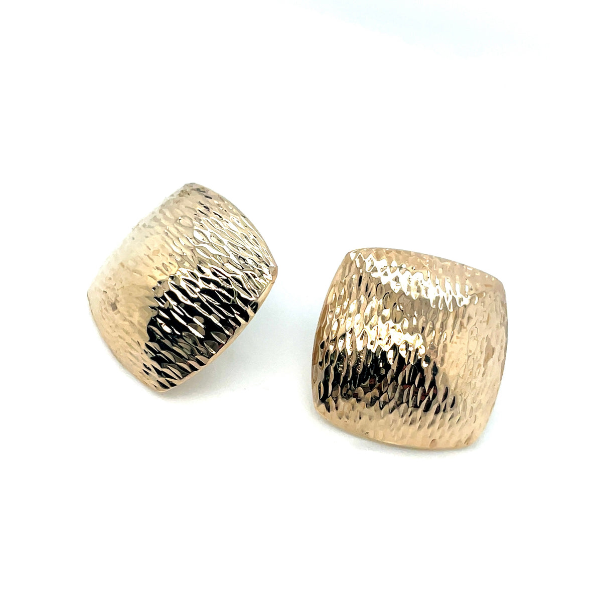 14k Yellow Gold Square Earrings